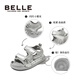 Belle Children's Shoes Girls Sandals 2025 Summer New Children's Open-Toe Beach Shoes Soft Sole Casual Sports Sandals for Middle and Large Children Silver 26 Foot Length 15.8-16.4cm