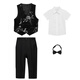 RAW Bebe New Chinese Kleider Boy Anzug chinesischer Stil Weste Set Kinderkleider Performance Kleidung Hose Vier-teiliger Set 140