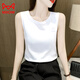 Catman (MiiOW) suspender vest for women in summer new Korean style embroidered white large size loose versatile sleeveless bottoming T-shirt for women white + white [two-piece] M