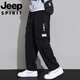 JEEP SPIRIT吉普冰丝工装裤男士夏季薄款2025新款宽松直筒加肥加大休闲运动裤 WD9931黑色.+9930黑色 7XL 240-260斤