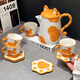 Dining General Ceramic Water Set Gift Box Living Room Flower Teapot Mug Coffee Cup Saucer Water Cup Housewarming New Wedding Souvenir Creative Cat Water Set One Pot Four Cups and Saucers