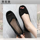 Dailianwei Marque en cuir authentique en cuir bas à talon bas de poisson bouche sandales pour femmes 2025 Été Nouveau strass d'âge moyen Hollow Mesh Mother En cuir chaussures Gold 35 225 mm
