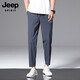 
JEEP SPIRITJEEP Jeep Ice Silk Casual Pants Men's Summer Thin Loose 2025 New Quick-Drying Sports Cropped Pants Men's 718 Military Green [Straight] M