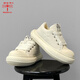 Dragonfly Brand Big Toe Shoes Spring Spring espesando suela en blanco y negro Shoes redondeados INS TREND NACIONAL Men's Shoes 9712 Negro 36 [Tamaño de la mujer]