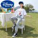 Traje de verano de Disney Girls Failable y de moda para niñas de moda de 12 a 15 años de niños Moda de dos piezas Top verde de verano + Pantalones grises 677 150