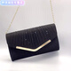 Henglan Fashion Clutch Bag European and American Women's Envelopes Celebrity Dinner Dress Banquet Wedding Cheongsam Bag Triangle Gold Edge One Champagne Color