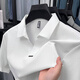 
GY Jinlilai summer ice silk without trace jacquard scissors neck short-sleeved polo shirt men's middle-aged business casual cool T-shirt white 15123 L 50 recommended weight 125-145 Jin [Jin equals 0.5 kg]