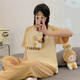 阁系少女睡衣短袖长裤夏季初中学生女孩小兔子大童可爱15动漫13岁 6623#小熊口袋 M 【65-90斤】
