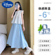 
Disney girls suit summer thin children 2025 new summer skirt and pants fashionable dress medium large children ice silk skirt 9992 white + 15266 blue pants 120 cm