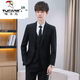 Woodpecker 18-year-old teenager high school student adult dress suit boys suit suit suit men's professional formal college 6302 black suit + shirt + trousers + collar XL