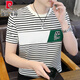 
Pier Cardin ice silk cotton T-shirt for men striped short sleeves 2025 new round neck half sleeve T-shirt for summer men's thin top K9898 white (high quality cotton) M (90-105Jin[Jin equals 0.5 kg])