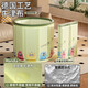 One-click folding, no installation bath bucket, swimming bath bucket, newborn baby swimming thickened children's bath tub, green monster 65*70 basic model (cushion + drainage)