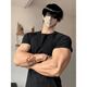 HKML Camisa Henry American Henry Molcadas para hombres de manga corta Fitness redonda de cuello de color secado rápido Camiseta de base delgada de color delgado