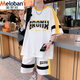 
Meiluobon MELOBAN Summer New Casual Sports Set Boys Hong Kong Style Loose Matching Trendy and Handsome Shorts Shorts Two-Piece Set 687 Black M Reference 80-100Jin [Jin equals 0.5 kg]