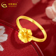 CHINA GOLD gold ring camellia ring 5D hard gold pure gold ring ring gold ring for girlfriend birthday gift 18 ring size about 0.56g