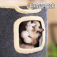 Four-season multi-layered sisal all-in-one warm and wear-resistant double-layered scratching board for winter houses, tree hole cat climbing frame for all seasons, multi-purpose nest, can be used for scratching and sleeping, two-story villa