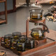 Half-fall glass automatic tea set set for home light luxury high-end magnetic teapot tea cup office lazy person tea making artifact