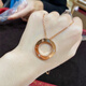 18k gold pendant 18K rose gold pancake necklace classic diamond LOVE large ring platinum lock 18K large round pancake necklace rose gold without diamonds