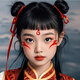 Mi Li Nezhas Stirnaufkleber mit Augenbrauen Aufkleber mit Kindern Gesichtsfarbe Aufkleber auf der Bühne Performance Facial Make -up Lingzhu Magic Pill Make -up Aufkleber Ao Bings Animation Tattoo Sticker Graduation Birthday Gift