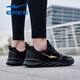 Hongxing Erke Running Chaussures Chaussures masculines 2025 Nouveau été Breasque en mailles respirantes pour hommes Soft Sole Sole-Shops Absorbing Casual Chores, noir / King Gold (Mesh Four Seasons) 3291 41