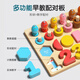Jingsen para niños Juguetes de montaje de bloques de construcción de 16 años Baby Toys de 16 años de educación digital Educación temprana Rompecabezas [tablero de emparejamiento de tres en uno] Números de madera sólida en espesas ronas lisas