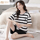 Modal 2025 Nuevo pijama para mujeres en el verano algodón puro puro algodón corto de dos piezas ropa de verano yzt9859 M estilo femenino recomendado 80-100Jin [Jin equivale a 0.5 kg]