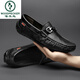 Specht Frühling Herrenschuhe Beanie Schuhe Echtes Leder-Herren 2025 Neues weichhautloser Soft-Lösch-Faulpersonen-Lederschuhe Sommer Black Hollow-9901 38