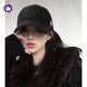 SCOTT GOOSE Baseball Cap Women's 2025 New Fashion Simple Personality Showing Face Small Retro Sunscreen Peaked Cap Korean Version Versatile Hat Dark Black M Adjustable (54-60cm)