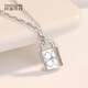 Misu pt950 platinum four-leaf clover necklace spliced ​​clavicle chain platinum lucky heart lock chain as a Christmas gift for your girlfriend, weight 3.6-3.8 grams, length 43+3cm