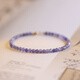 Feiyu extremely fine 3mm round bead natural tanzanite bracelet for women small gem transfer bead crystal bracelet retro style gift faceted style - suitable for wrist circumference 14cm