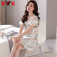 Yalu Little Red Libro Red Libro de seda Ice Seda para mujeres Summer Pajamas Summer Seda de manga corta Casa sexy Off-White 9926 M 160