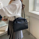 Fengxi Cross-Border Bord Trendy Underarm Sac Texture Shell Sac 2025 Nouveau sac pour femmes de mode rétro polyvalente Ins un épaule noir