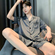 雅鹿睡衣男士2025新款夏季冰丝短袖短裤青少年家居服夏薄款家居服套装 189#[双短] XL 码建议体重12014c