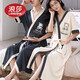 LangSha brand new nightgown couple pajamas for men and women for all seasons pure cotton bathrobe style spring and autumn men's long bathrobe SD2264 long-sleeved style XL male recommended 120-140Jin Jin equals 0.5 kg