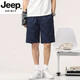
JEEP SPIRIT light luxury high-end men's shorts for summer thin loose cotton printed beach casual five-point mid-pants men's new product 9215 Navy L [111-125Jin[Jin equals 0.5 kg]]