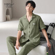 Modal Pyjamas Herren Sommer Reine Baumwolle kurzärmelige Hosen Hauskleidung Lapel Herren Sommeranzug 2025 Neue NSN-9855 L Männer