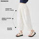 
moonkids girls' cropped pants summer white pants 2025 new children's pants summer thin girls' radish wide-leg pants cool two pairs [15263 m white + 15263 lotus root pink] 170 cm