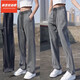 Neues Gleichgewicht Dynamic (Newbknxzong) Herrenjeans Sommer dünner Boden gerade Herren Eisseide Weitbein Lacele Tennis Trendy Straight Hosen 1048 Black M.