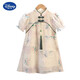 
Disney girls' dress summer Hanfu cheongsam skirt children's summer princess skirt retro Chinese style Tang suit baby skirt YBC-6629 fan cheongsam skirt-apricot color 90 size recommended height cm