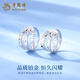 Lao Fengxiang PT950 platinum earrings, new style exquisite light luxury earrings, Valentine's Day birthday gift for girlfriend and wife PT950 platinum minimalist earrings, about 1.7g