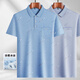 Caiyang Hengyuanxiang traje de papá de la solapa de verano Seda de seda de la manga corta para hombres de mediana edad y ancianos camiseta delgada para personas mayores de hielo a media manga seda-9855 bolsillo real gris m 48/165