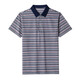 
Mengtejiao 2025 spring and summer short-sleeved T-shirt men's 100 mulberry silk summer casual lapel striped middle-aged POLO shirt 11FCY-N7003 green 11 2XL 185