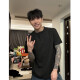 American Henry Neck Short Sleeve T-shirt Men's Summer Waffle Loose Casual Inner Base Shirt Top Gray Y41-YK XL