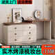 Naihe 2025 new style bedroom medieval cream style dressing table simple modern walnut drawer cabinet integrated solid wood dressing table walnut 120 dressing table + six drawer cabinet (without mirror)