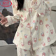 浪莎（LangSha）爆款卡通可爱l睡衣女春秋新款长袖ins日系学生居休闲家服套装外穿 9195-快乐小新【长袖长裤】套装 S 【建议80-95斤】