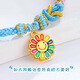 Yage gold smiling face sunflower pendant 999 pure gold colorful double-sided sunflower transfer beads bracelet clavicle necklace for women single gold sunflower pendant about 0.5g