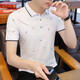 丨Lilang丨[Brand code breaks and picks up bargains] Short-sleeved T-shirt men's trendy brand-leading base shirt Korean style slim lapel half-sleeved top Black 3XL Recommended 150-165 Jin [Jin equals 0.5 kg]
