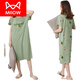 Catman (Miiow) Marke Nachthemd für Frauen Sommer reines Baumwoll kurzärmelige Long Knie-Pyjama 2023 Neues Baumwollkoran dünne Heimkleidung 9901 Langer Rock 2xl