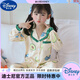 迪士尼（Disney）儿童睡衣女童春秋季长袖冰丝家居服中大童女孩夏季薄款丝绸空调服 藕色(短袖+长裤)#QN-1049 170 8码 适合身高95-105CM