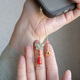Dewei Lion Hetian Jade Butterfly Mobile Pendant Hoist Keychain Mobile Chain Pack Pendant Ancient Style New Chinese Style